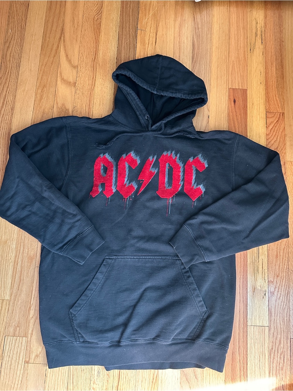 AC/DC Rockware 2005 Black Graphic Pullover Hoodie Distressed Logo Unisex L